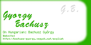 gyorgy bachusz business card