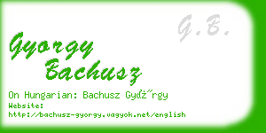 gyorgy bachusz business card